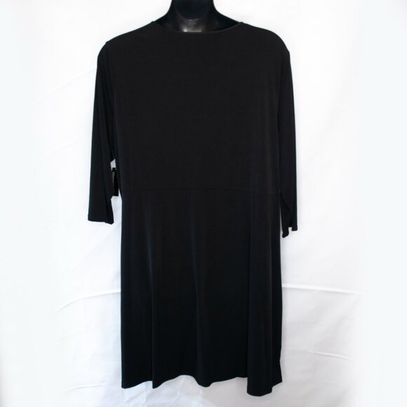 NEW Metaphor Ruched Side Dress Womens 3X Black Plus Work Office Casual FF09X - Picture 3 of 6